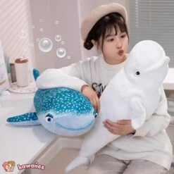 White Beluga Blue Whale Shark 75cm Plushies -Kawaii Store kawaiies plushies plush softtoy white beluga blue whale shark 75cm plushies soft toy 961205
