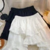 Apparel White Black Irregular Layered Mini Skirt -Kawaii Store kawaiies plushies plush softtoy white black irregular layered mini skirt apparel 131510