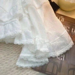 Apparel White Black Irregular Layered Mini Skirt -Kawaii Store kawaiies plushies plush softtoy white black irregular layered mini skirt apparel 529422