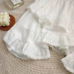 Apparel White Black Irregular Layered Mini Skirt -Kawaii Store kawaiies plushies plush softtoy white black irregular layered mini skirt apparel 734970