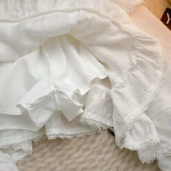 Apparel White Black Irregular Layered Mini Skirt -Kawaii Store kawaiies plushies plush softtoy white black irregular layered mini skirt apparel 896013