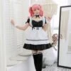 Apparel White Black Striped Lolita Maid Cosplay Women's Dress 1 Apparel White Black Striped Lolita Maid Cosplay Women's Dress -Kawaii Store kawaiies plushies plush softtoy white black striped lolita maid cosplay womens dress apparel 868839