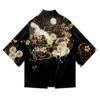 Apparel White Crane Sakura Black Unisex Kimono