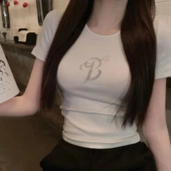 Apparel White Gray Winged Gem B Women's Tee -Kawaii Store kawaiies plushies plush softtoy white gray winged gem b womens tee apparel 267880