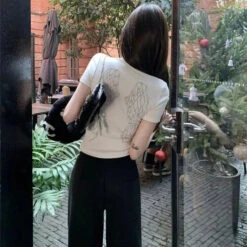 Apparel White Gray Winged Gem B Women's Tee -Kawaii Store kawaiies plushies plush softtoy white gray winged gem b womens tee apparel 447597