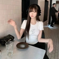 Apparel White Gray Winged Gem B Women's Tee -Kawaii Store kawaiies plushies plush softtoy white gray winged gem b womens tee apparel 796733