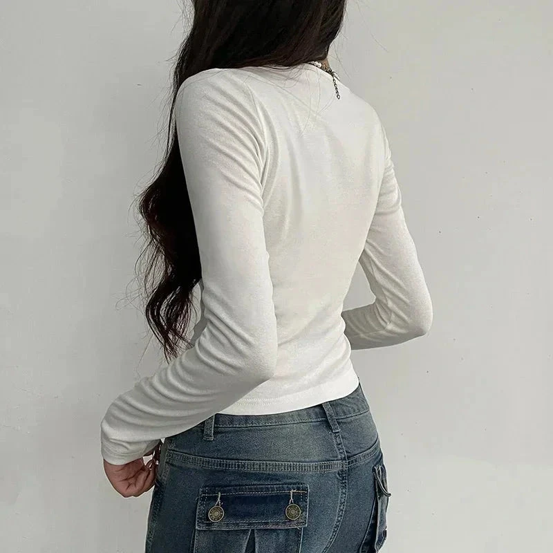 Apparel White Harajuku Laced Women's Long Sleeve Top 7 Apparel White Harajuku Laced Women's Long Sleeve Top - Image 5