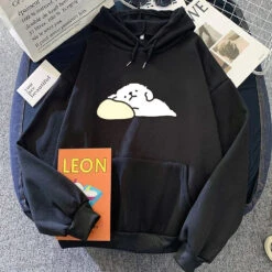 Apparel White Mochi Luckie The Dog Unisex Hoodie -Kawaii Store kawaiies plushies plush softtoy white mochi luckie the dog unisex hoodie apparel black xxxl 830209