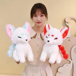 White Nine-Tailed Fox Plushies -Kawaii Store kawaiies plushies plush softtoy white nine tailed fox plushies soft toy 513688