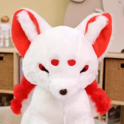 White Nine-Tailed Fox Plushies -Kawaii Store kawaiies plushies plush softtoy white nine tailed fox plushies soft toy 532625