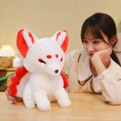 White Nine-Tailed Fox Plushies -Kawaii Store kawaiies plushies plush softtoy white nine tailed fox plushies soft toy 968704