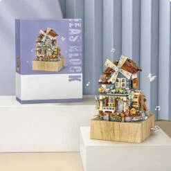 Windmill Country House Music Box Nano Building Blocks -Kawaii Store kawaiies plushies plush softtoy windmill country house music box nano building blocks build it with box 151822