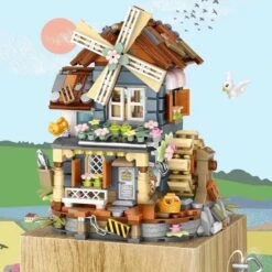 Windmill Country House Music Box Nano Building Blocks -Kawaii Store kawaiies plushies plush softtoy windmill country house music box nano building blocks new build it 670576