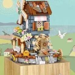 Windmill Country House Music Box Nano Building Blocks -Kawaii Store kawaiies plushies plush softtoy windmill country house music box nano building blocks new build it 846359