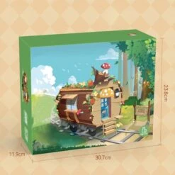Wooden Train Carriage Home Building Blocks -Kawaii Store kawaiies plushies plush softtoy wooden train carriage home building blocks build it with box 746531