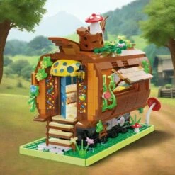 Wooden Train Carriage Home Building Blocks -Kawaii Store kawaiies plushies plush softtoy wooden train carriage home building blocks build it without box 331910