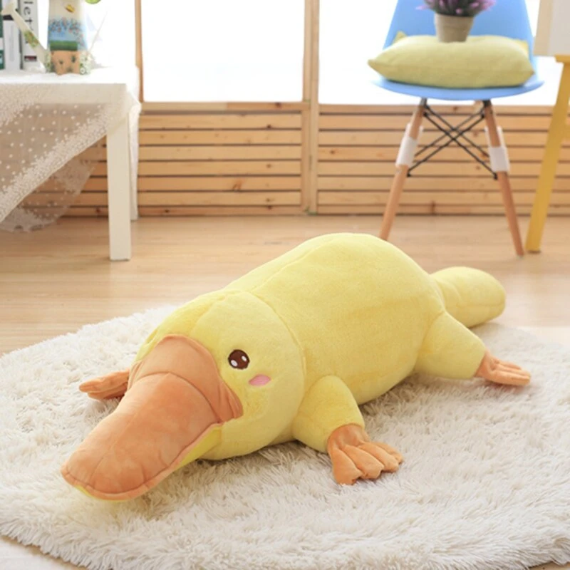 Yellow Kawaii Long Snuggly Platypus Plushie 7 Yellow Kawaii Long Snuggly Platypus Plushie - Image 5