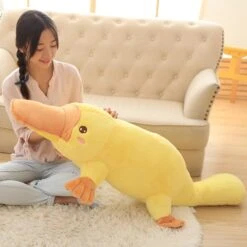 Yellow Kawaii Long Snuggly Platypus Plushie 16 Yellow Kawaii Long Snuggly Platypus Plushie -Kawaii Store kawaiies plushies plush softtoy yellow kawaii long snuggly platypus plushie soft toy 401634