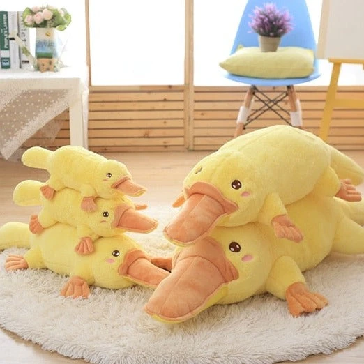 Yellow Kawaii Long Snuggly Platypus Plushie 4 Yellow Kawaii Long Snuggly Platypus Plushie - Image 2